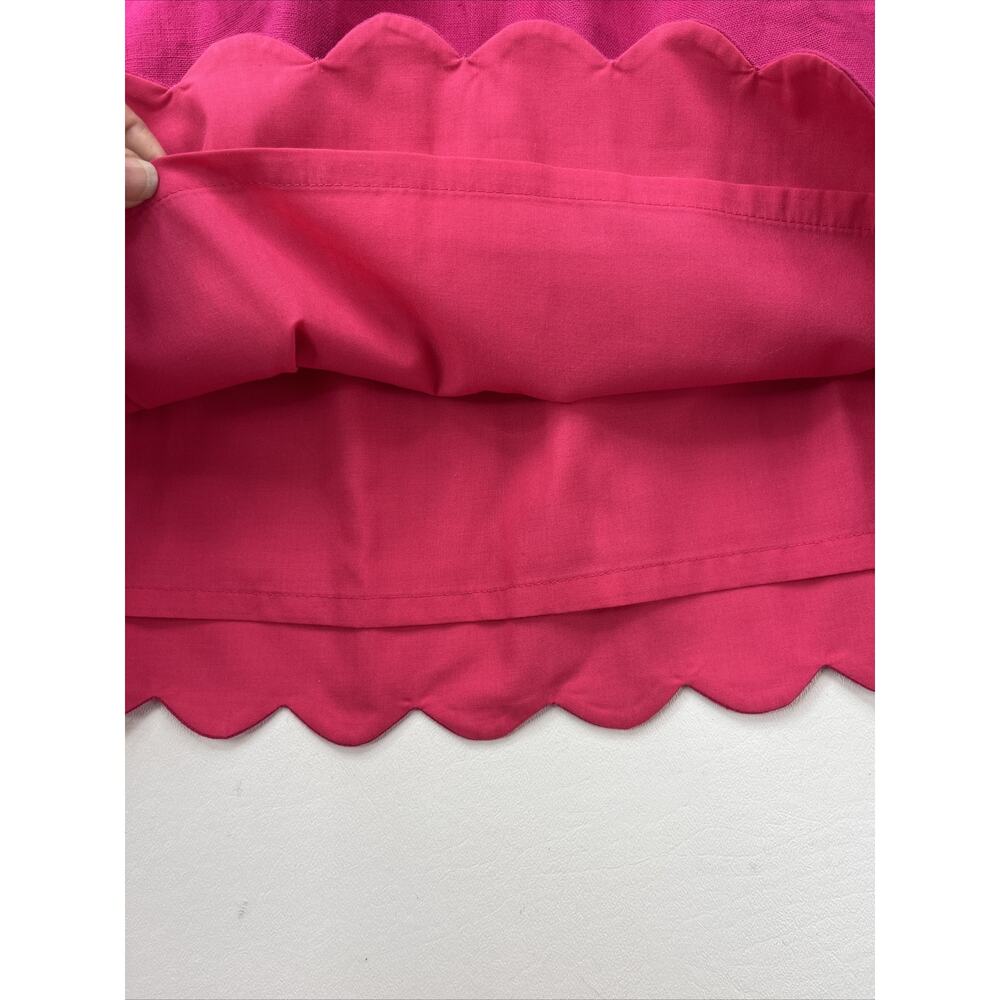 J. Crew Women's Size 0 Scalloped Linen Cotton Pink Elastic Waist Skirt NWT - Picture 6 of 12